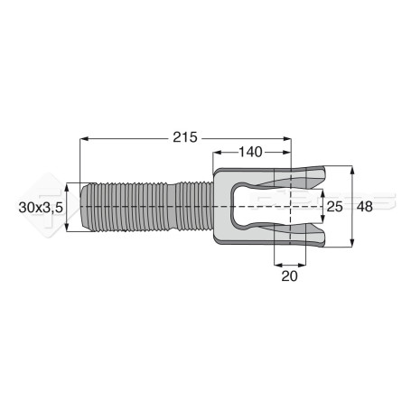 Embout fileté femelle - L : 215mm