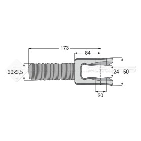 Embout fileté femelle - L : 173mm