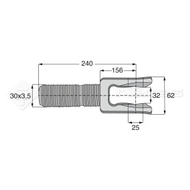 Embout fileté femelle - L : 156mm