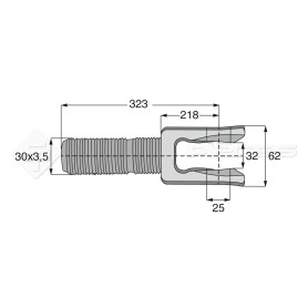 Embout fileté femelle - L : 323mm - Ref: SYSLAE2403