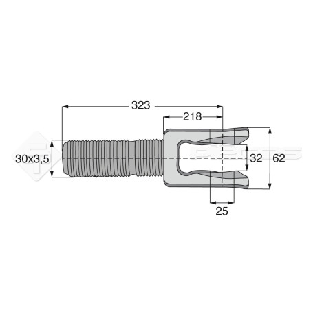 Embout fileté femelle - L : 323mm