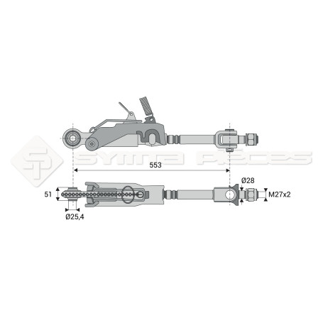 Stabilisateur automatique - L : 553mm - Marque: JOHN DEERE