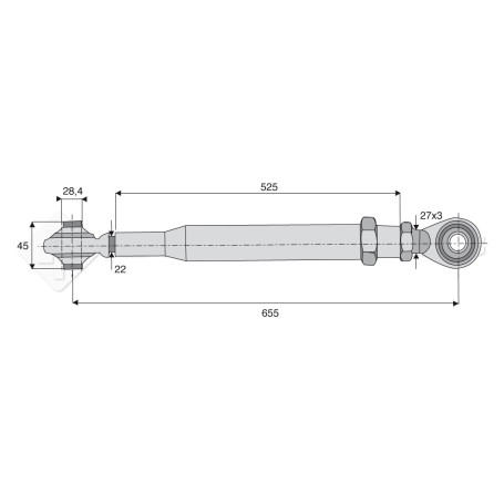 Stabilisateur rigide - Alesage: 28.4 - Marque: CNH