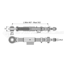 Stabilisateur rigide - Alesage: 25.4 - Marque: CNH