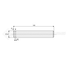 Tige filetée pour suspente mécanique - L : 160mm