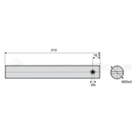 Tige filetée pour suspente mécanique - L : 213mm - Ref: SYML2003TF213