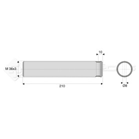 Tige filetée pour suspente mécanique - L : 210mm - Ref: SYML2200TF210