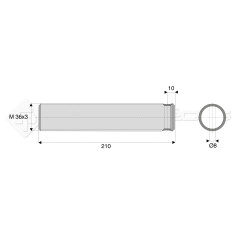 Tige filetée pour suspente mécanique - L : 210mm