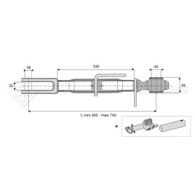 Suspente mécanique - L : 565mm - Marque: CNH