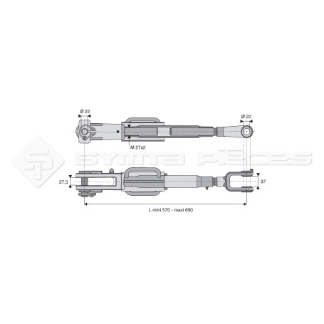 Suspente mécanique - L : 570mm - Marque: CNH