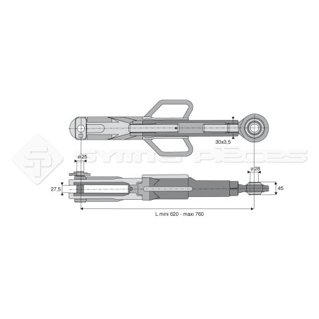 Suspente mécanique - L : 620mm - Marque: CNH