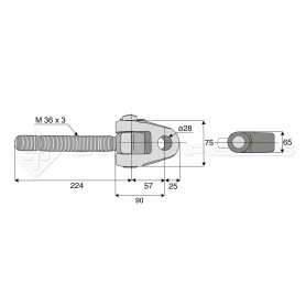 Articulation - Marque: CNH - Alesage : 28 - Longueur : 224  - Réf : DA22260 - Ref: SYATF28G