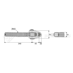 Articulation - Marque: CNH - Longueur : 240  - Réf : DA22265 - Ref: SYATF25GR23