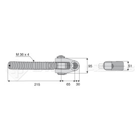 Articulation - Alesage : 32 - Longueur : 215  - Réf : DA22266 - Ref: SYATF32G364