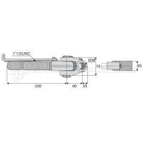 Articulation - Marque: CNH - Alesage : 28 - Longueur : 250  - Réf : DA22272 - Ref: SYATF28D11/2