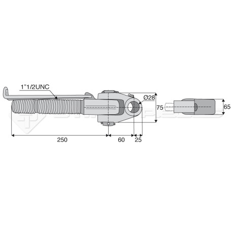 Articulation - Marque: CNH - Alesage : 28 - Longueur : 250  - Réf: SYATF28D11/2