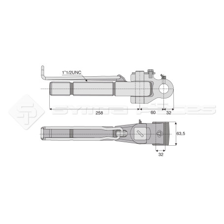 Articulation - Marque: CNH - Alesage : 32 - Longueur : 258  - Réf: SYATF32D11/2E