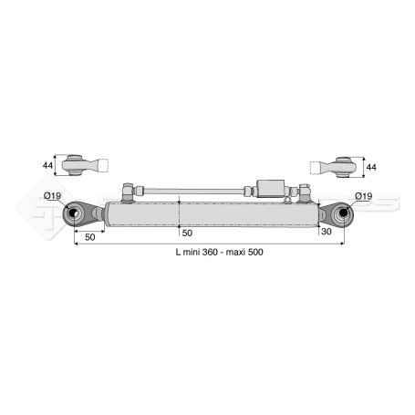 Barre de poussée hydraulique - Diam. Coté tracteur : 19 - Diam. Coté outil : 19 - Réf: SYH3P249