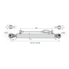 Barre de poussée hydraulique - Diam. Coté tracteur : 25.4 - Diam. Coté outil : 25.4 - Réf : DA22341 - Ref: SYH3P258