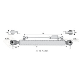 Barre de poussée hydraulique - Diam. Coté tracteur : 25.4 - Diam. Coté outil : 25.4 - Réf: SYH3P258