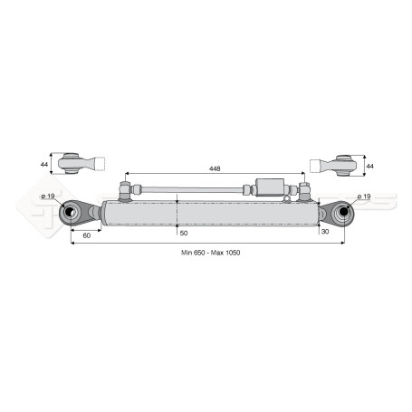 Barre de poussée hydraulique - Diam. Coté tracteur : 19 - Diam. Coté outil : 19 - Réf: SYH3P256