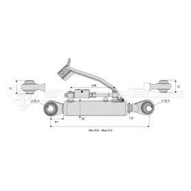 Barre de poussée hydraulique - Diam. Coté tracteur : 25.4 - Diam. Coté outil : 25.4 - Réf: SYH3P276