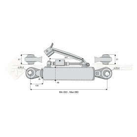 Barre de poussée hydraulique - Diam. Coté tracteur : 25.4 - Diam. Coté outil : 25.4 - Réf: SYH3P270