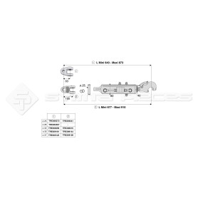 Barre de poussée hydraulique - Diam. Coté outil : Crochet cat 3 - Réf: SYH3P80C3577/810