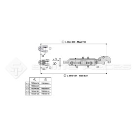 Barre de poussée hydraulique - Diam. Coté outil : Crochet cat 3 - Réf: SYH3P80C3537/730