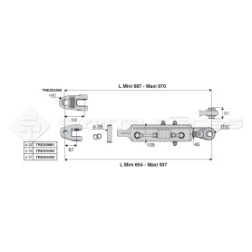 Barre de poussée hydraulique - Diam. Coté outil : 32 - Réf: SYH3P105R3587/830