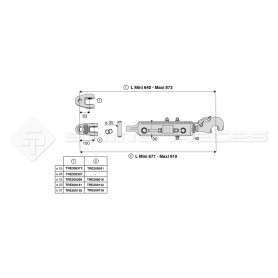 Barre de poussée hydraulique - Diam. Coté outil : Crochet cat 3 - Réf: SYH3P90C3577/810