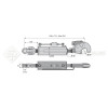 Barre de poussée hydraulique - Diam. Coté tracteur : 32 - Diam. Coté outil : Crochet cat 3 - Réf : DA22377 - Ref: SYH3PA32C3723N