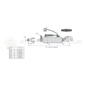 Barre de poussée hydraulique avec amortissement - Marque: WALTERSCHEID - Diam. Coté outil : Crochet cat 3 - Réf: TRE207875