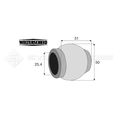 Rotule pour crochet supérieur - Marque: WALTERSCHEID - Alesage : 25.4 - Réf: TRE099042