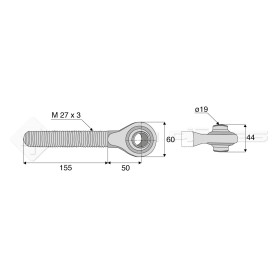 Tirant - rotule - Réf : DA22553 - Ref: SYTF0340