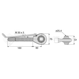 Tirant - rotule - Réf : DA22570 - Ref: SY2TFR2D