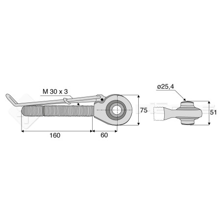 Tirant - rotule - Réf: SY2TFR2D