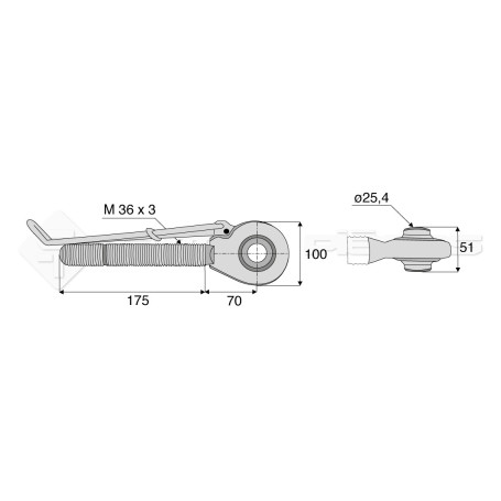 Tirant - rotule - Réf: SYTFR2D