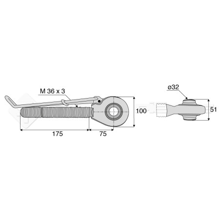 Tirant - rotule - Réf: SYTFR3D