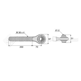 Tirant - rotule - Réf: SYTFR3G364