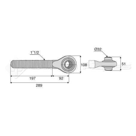 Tirant - rotule - Réf: SYTFR3D11/2