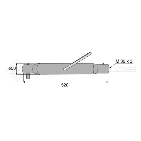 Tube de barre de poussée - Longueur : 520  - Réf: SYM2P520