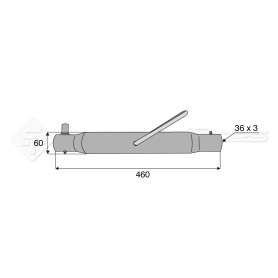 Tube de barre de poussée - Longueur : 460  - Réf: SYM3P460