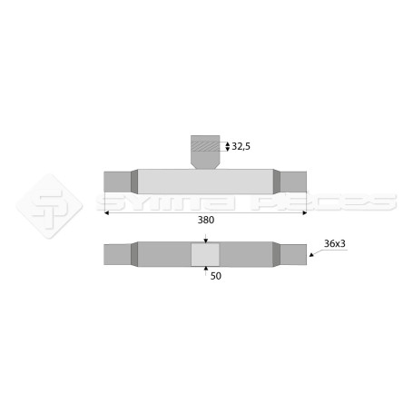 Tube de barre de poussée - Marque: AGCO - Longueur : 380  - Réf: SYM3P380MFAV