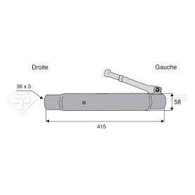 Tube de barre de poussée - Marque: CNH - Longueur : 415  - Réf : DA22634 - Ref: SYM3P415CA