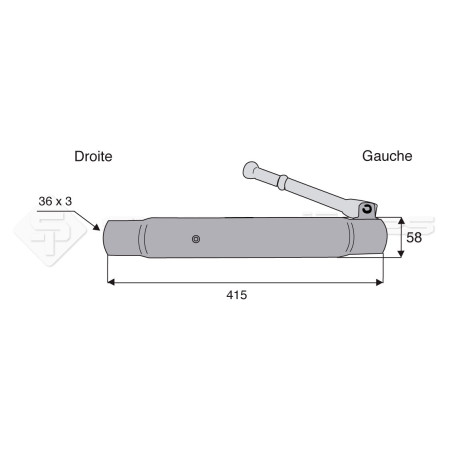 Tube de barre de poussée - Marque: CNH - Longueur : 415  - Réf: SYM3P415CA