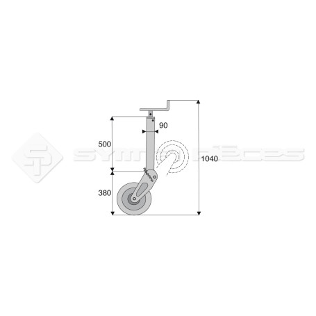 Béquille télescopique à roue - Réf: SYAM513