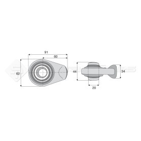 Rotule  base ronde plane - Longueur : 60  - Réf: SYSR0720