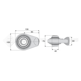 Rotule  base ronde plane - Longueur : 85  - Réf: SYSR0820