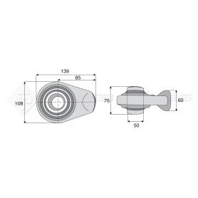 Rotule  base ronde plane - Longueur : 85  - Réf: SYSR0860